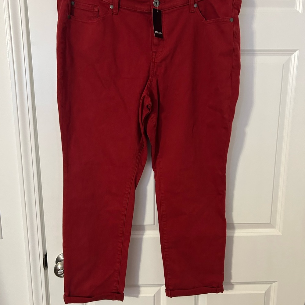 Torrid Bold Red Boyfriend Jeans NWT